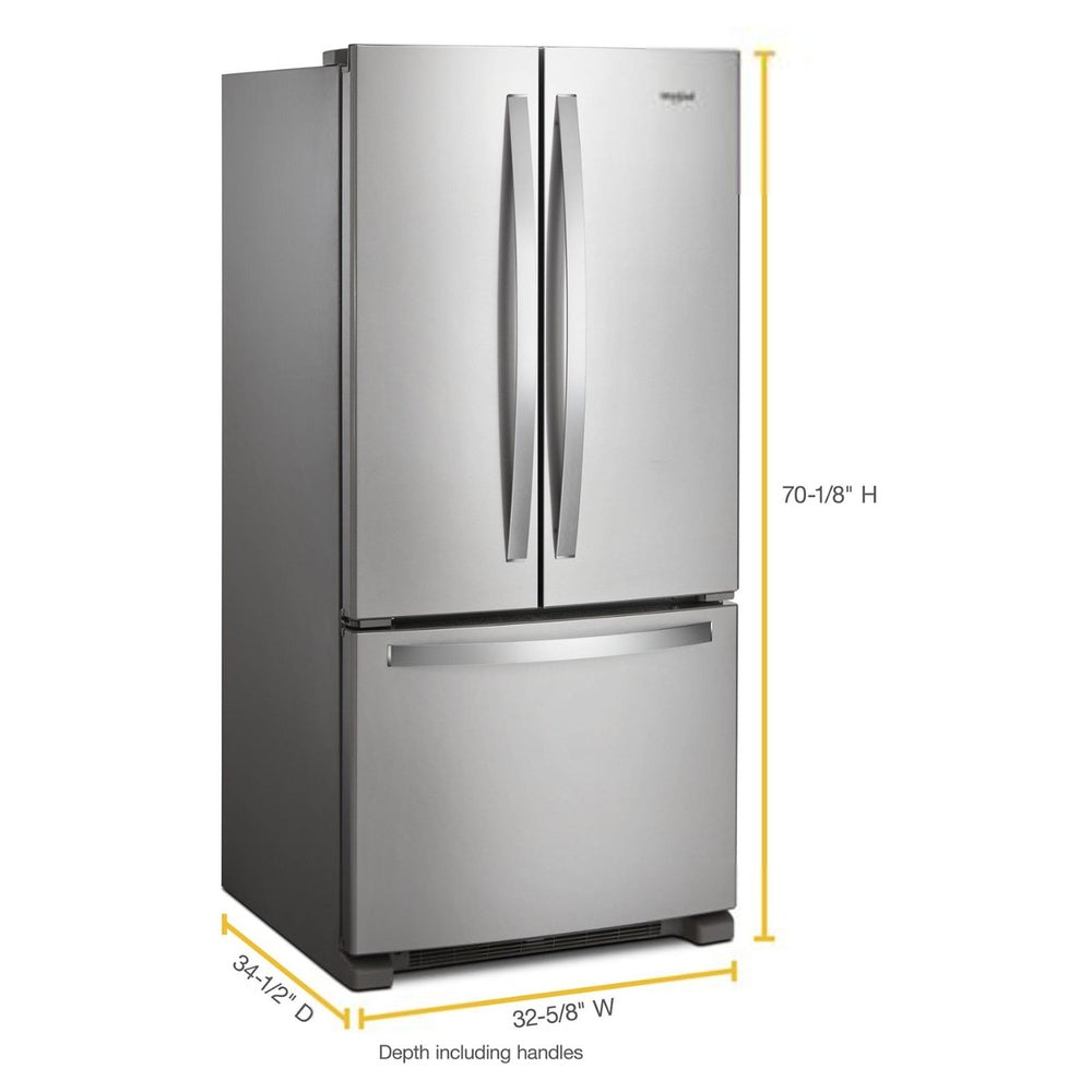 Whirlpool 33-inch Wide French Door Refrigerator - 22 cu. ft.