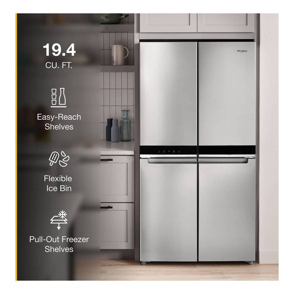 Whirlpool 36-inch Wide Counter Depth 4 Door Refrigerator - 19.4 cu. ft.
