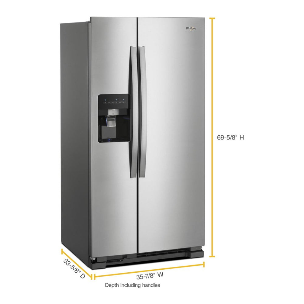 Whirlpool 36-inch Wide Side-by-Side Refrigerator - 24 cu. ft.