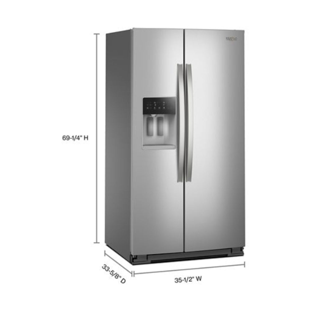 Whirlpool 36-inch Standard Depth Side-by-Side Refrigerator with Prep & Store Bins