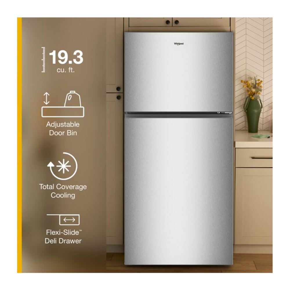 Whirlpool Whirlpool® 29.5-inch Wide Top Freezer Refrigerator with Total Coverage Cooling- 