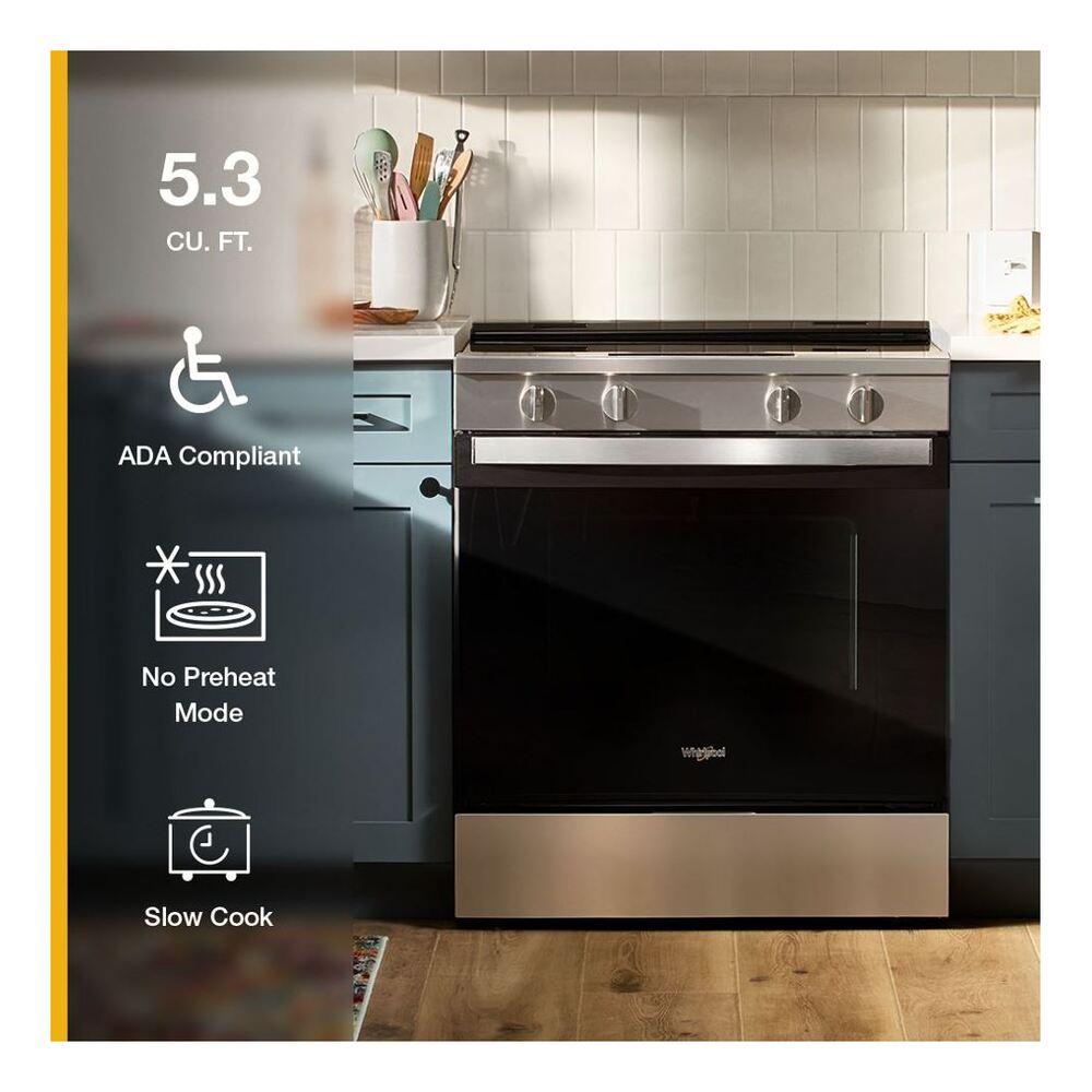 Whirlpool 30-inch Electric Range with No Preheat and Slow Cook Modes