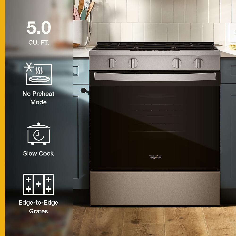Whirlpool 30-inch Gas Range with No Preheat Mode and Slow Cook