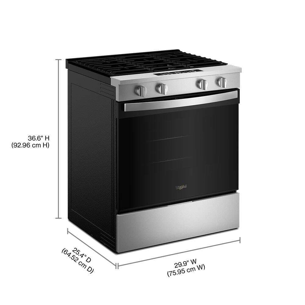 Whirlpool 30-inch Gas Smart Range with Air Cooking Technology and Steam Clean