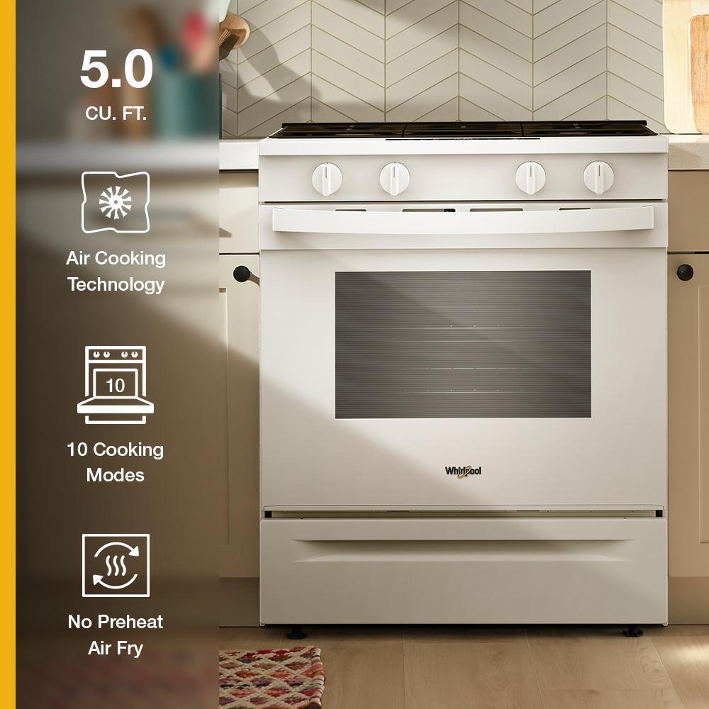 Whirlpool 30-inch Gas Smart Range with Air Cooking Technology and Steam Clean