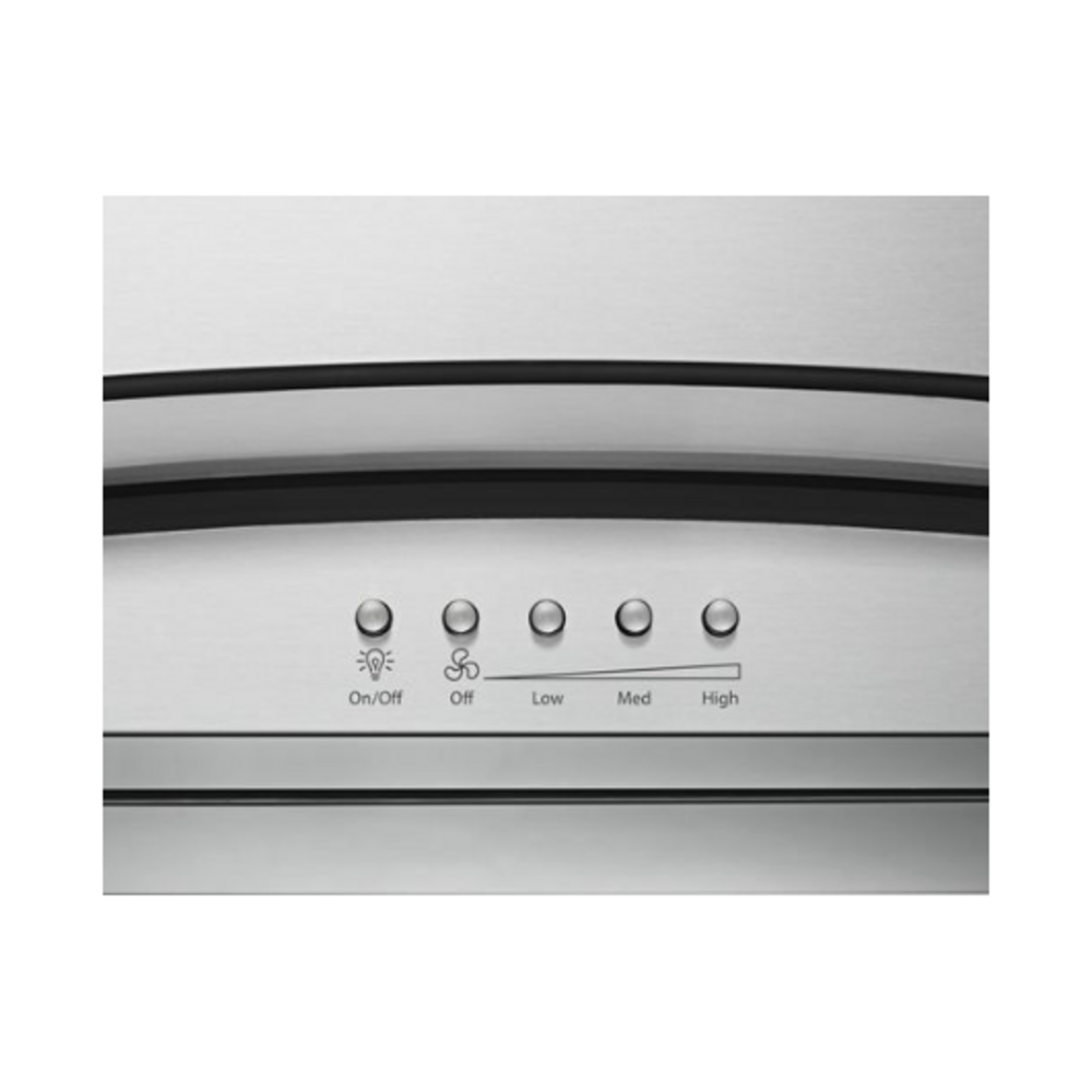 Whirlpool 30" Modern Glass Wall Mount Range Hood