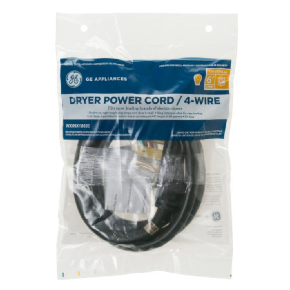 GE 6' 30amp 4 Wire Dryer Cord