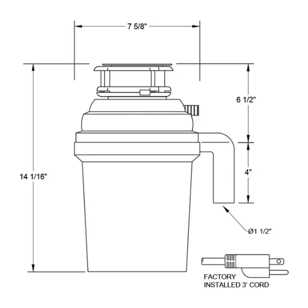 XO 1 HP Lifetime Warranty, Batch Feed waste disposal / 3 Bolt mount